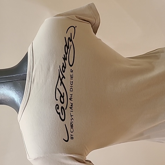 Ed hardy long logo "true" t-shirt size Medium light gray - Picture 6 of 10